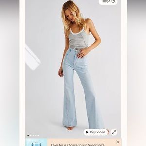 Free people Florence pant - high waist light wash flare